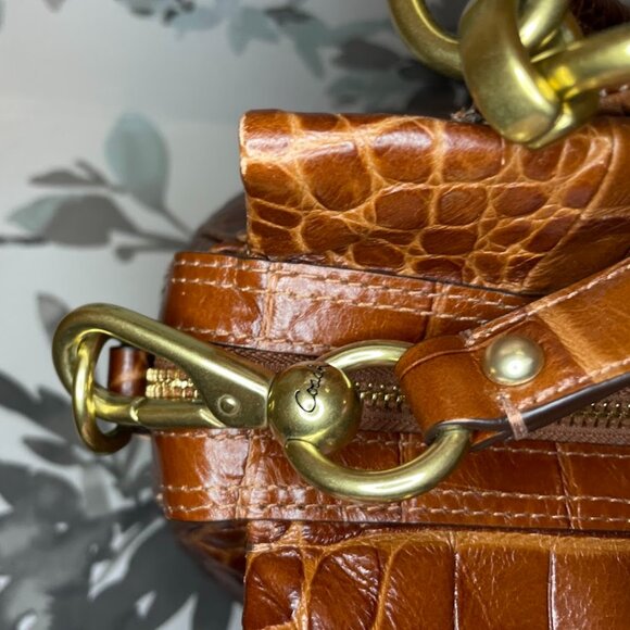 Coach Leather Croc Embossed 16796 Kristin Satchel - Picture 10 of 13
